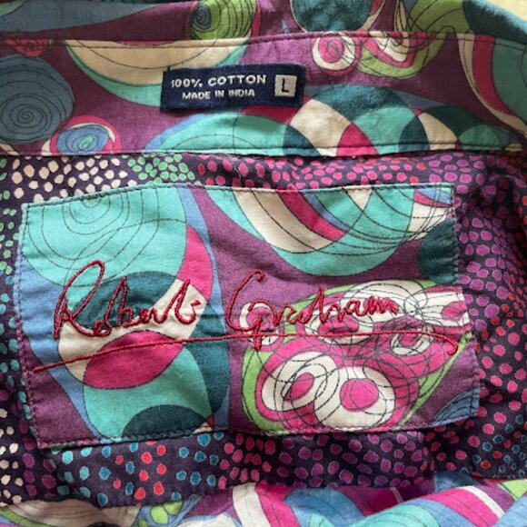 Robert Graham | Vibrant Abstract Print Button-Down Shirt | Multicolor | Size L | - Picture 3 of 3